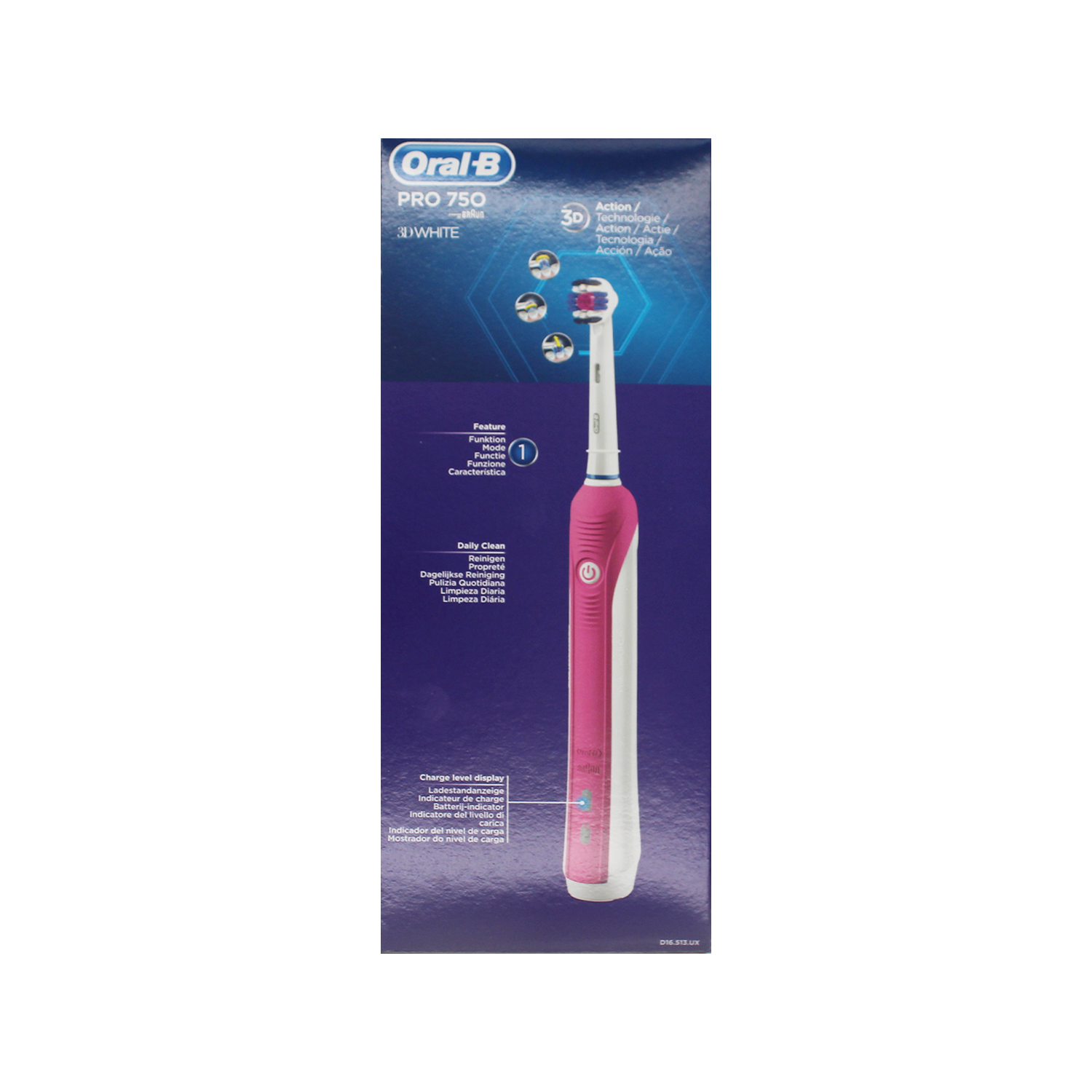 Oral-B Pro 750 3D weiß elektr. Zahnbürste Pink